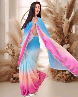 Jayu Dyed Bollywood Georgette Saree(Multicolor)