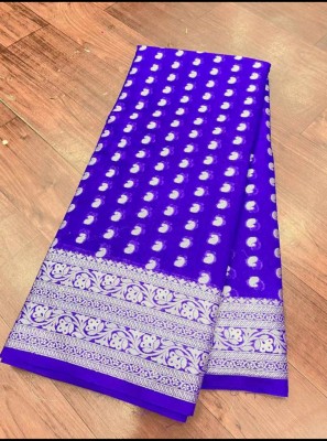 MT textiles Woven Bandhani Georgette Saree(Light Blue)