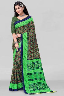 Leelavati Printed Daily Wear Georgette Saree(Green)