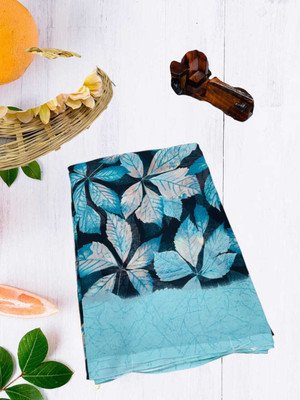 HouseOfCommon Floral Print Bollywood Georgette Saree(Light Blue)