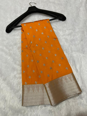 Arzoo kala textiles Temple Border, Woven Sambalpuri Art Silk Saree(Gold, Silver)