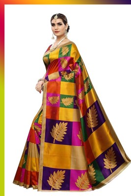 Zinaya Printed Bollywood Silk Blend Saree(Multicolor)