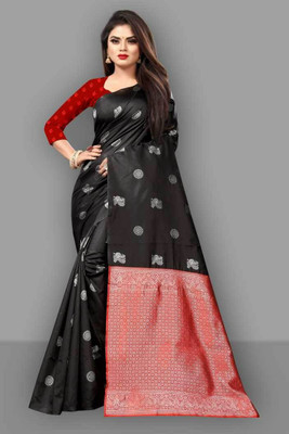 SVB Sarees Embellished Bandhani Pure Silk Saree(Blue)