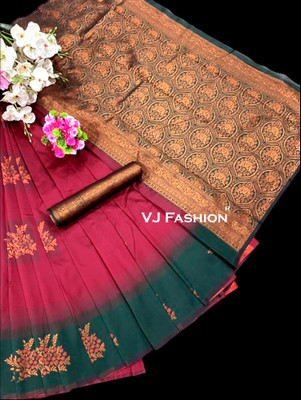 HITESH ENTERPRISE Woven Kanjivaram Pure Silk Saree(Maroon)