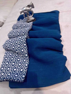 Vijayhanuman Printed Daily Wear Viscose Rayon Saree(Blue)