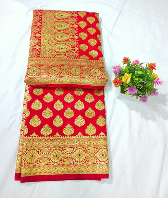 LYANNA Woven, Embellished Banarasi Handloom Silk Blend Saree(Red)