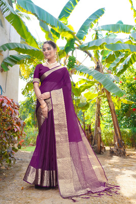 KOTHARI SBT Self Design Bandhani Organza Saree(Magenta)