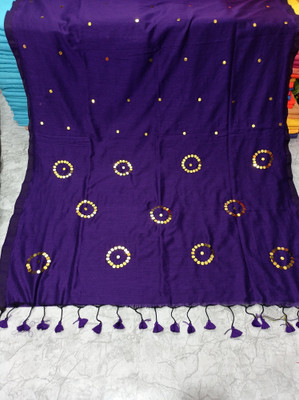 BongAp Temple Border, Woven Handloom Cotton Blend Saree(Multicolor)