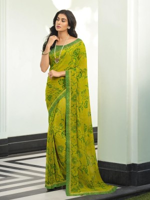 Rangita Printed Daily Wear Georgette Saree(Green)