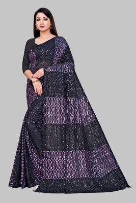 Aika Embroidered, Embellished Bollywood Georgette Saree(Pink)