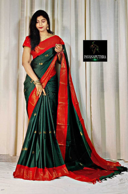 Paithani Printed Paithani Pure Silk Saree(Green)