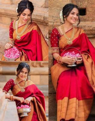 Buy Samah Self Design, Woven, Embellished Banarasi Jacquard, Pure Silk Red, Gold Sarees Online @ Best Price In India Buy Samah Self Design, Woven, Embellished Banarasi Jacquard, Pure Silk Red, Gold Sarees Online @ Best Price In India