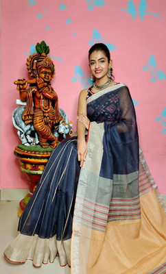 Arpita Fashion Floral Print Bollywood Linen Saree(Multicolor)