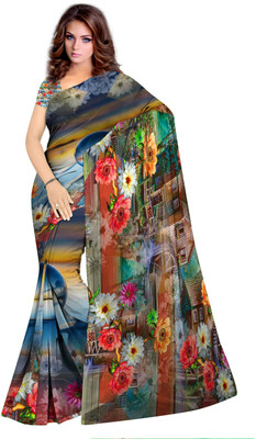 SCFO Floral Print Daily Wear Georgette Saree(Multicolor)