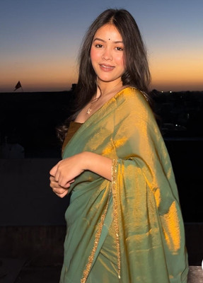 VADTALWALA Self Design Bollywood Chiffon Saree(Gold)