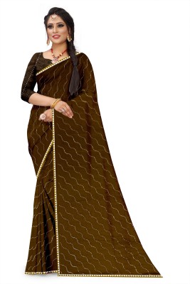 AAMONASTHA Polka Print, Self Design Bollywood Tussar Silk Saree(Dark Green)