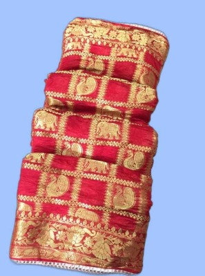 Shree Vinayak Creations Woven Banarasi Art Silk Saree(Red, Gold)