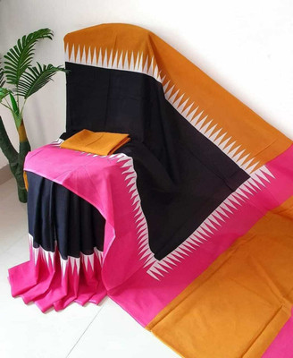 Jaipuri Print Printed, Blocked Printed, Color Block, Dyed, Floral Print Daily Wear Pure Cotton Saree(Mustard)
