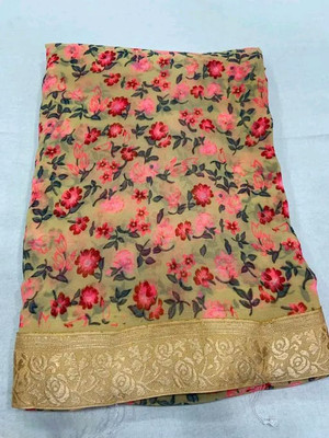 Shree Tradelink Printed Daily Wear Georgette Saree(Yellow)