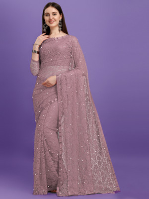 Croza Self Design Bollywood Net Saree(Multicolor)