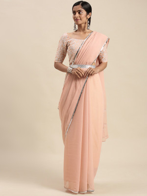 Saree mall blue and pink embroidered top