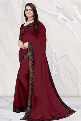 pari creation Solid/Plain, Self Design Bollywood Georgette Saree(Maroon)