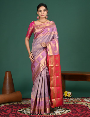 Hella Fashions Self Design Kovai Art Silk Saree(Purple)