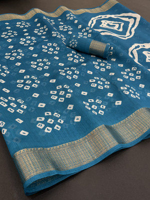 shardatex Self Design Kanjivaram Cotton Blend Saree(Light Blue)