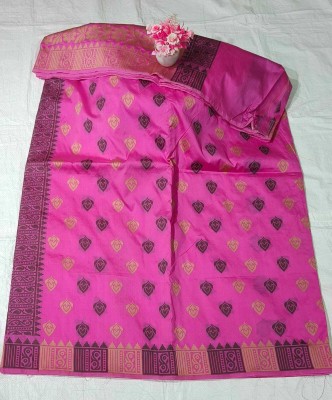 Cirkirow Solid/Plain, Self Design Sambalpuri Art Silk Saree(Pink)