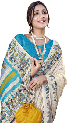 Priyashi Printed Bollywood Art Silk Saree(Blue)