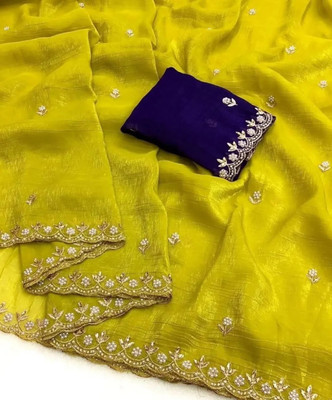 Tradivibe Dyed Bollywood Art Silk Saree(Yellow)