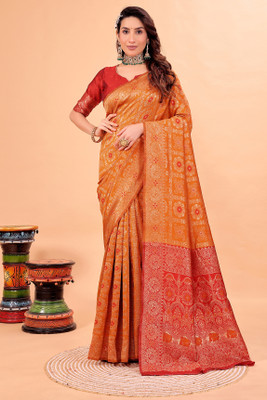 Suali Woven Kanjivaram Art Silk Saree(Mustard)