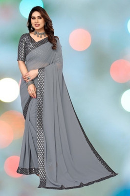 NESHVI ENTERPRISE Ombre Bollywood Georgette Saree(Grey)