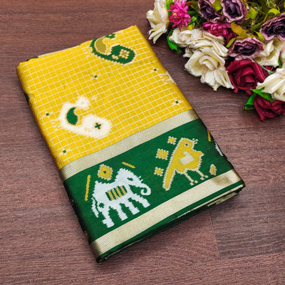 GATISHVAM TEXTILE Self Design Banarasi Art Silk Saree(Yellow)