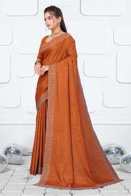 Laxmi Fashion Printed, Floral Print Assam Silk Jacquard, Cotton Silk Saree(Brown)