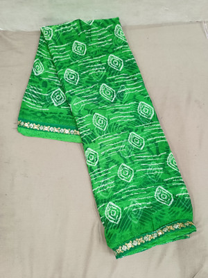 nabil Printed Bandhani Georgette Saree(Green)