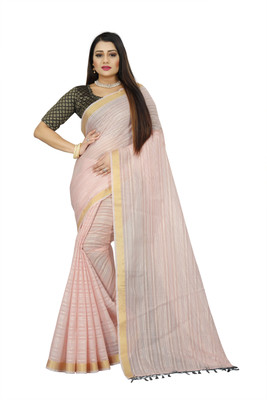 JS Clothing Mart Woven Banarasi Pure Silk Saree(Pink)