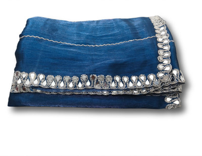SAVEJ TRADER Embellished, Self Design Assam Silk Jimmy choo, Art Silk Saree(Dark Blue)