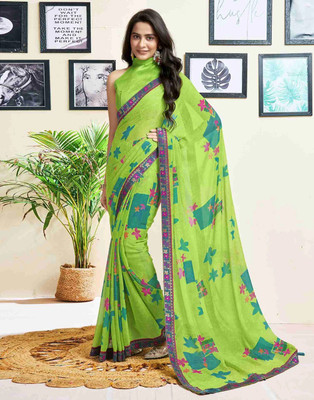 Panchvati NX Printed Bollywood Georgette Saree(Light Green)