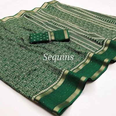 Murta Trends Printed, Woven Bollywood Silk Blend Saree(Green)