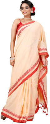 Oishani Saree Ghor Woven Jamdani Cotton Silk Saree(Orange)