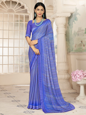 Divastri Embellished Daily Wear Chiffon Saree(Blue)