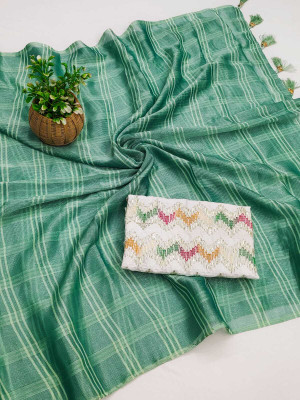 Sayal Creation Self Design Daily Wear Georgette Saree(Green)