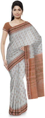 handloom paridhaan Self Design Sambalpuri Pure Cotton Saree(Grey)