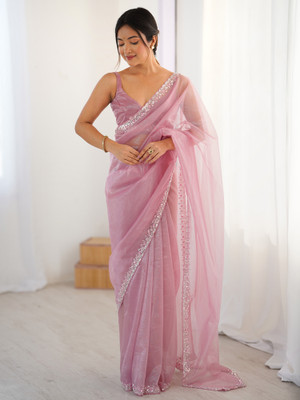 Sareemall Embellished Bollywood Net Saree(Pink)