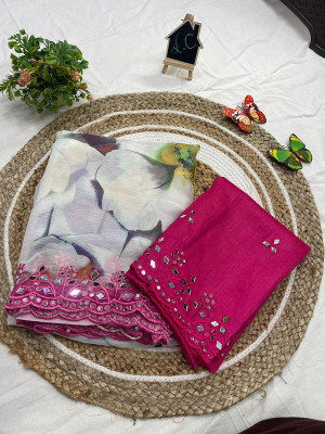 ADVIK CREATION Embellished Bollywood Pure Silk Saree(Multicolor)