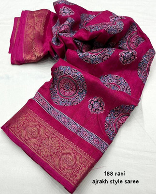 Stylezone Woven, Printed Bollywood Cotton Silk Saree(Pink)