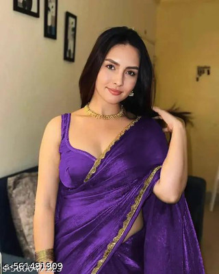 RK Creation Self Design Bollywood Jimmy choo Saree(Purple)