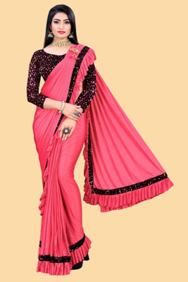 Aika Embellished Bollywood Lycra Blend Saree(Beige)