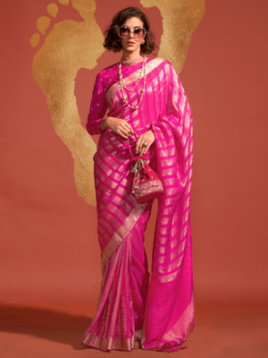 Divastri Woven Banarasi Viscose Rayon Saree(Pink)